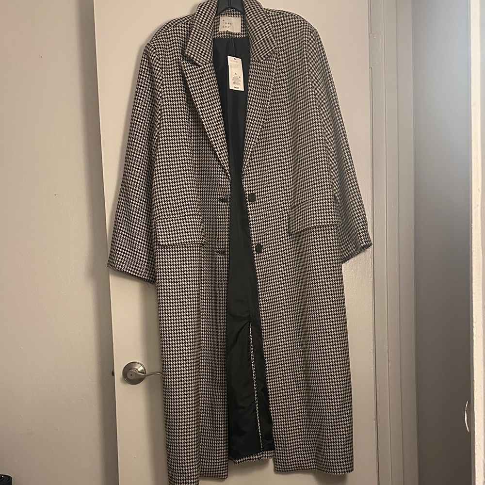a new day Houndstooth Coat in Black and Cream Size XL